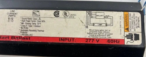 Universal Lighting Technologies M132R277 Rapid Start Ballast — product image 3 of 5