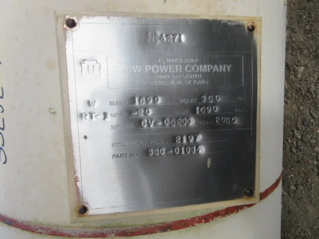 J-W Power Company Gas Scrubber Vessel 20" x 6'6" — product image 8 of 9