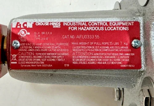 Eaton Crouse-Hinds AFU033355 Double End Conveyor Control Switch — product image 4 of 9