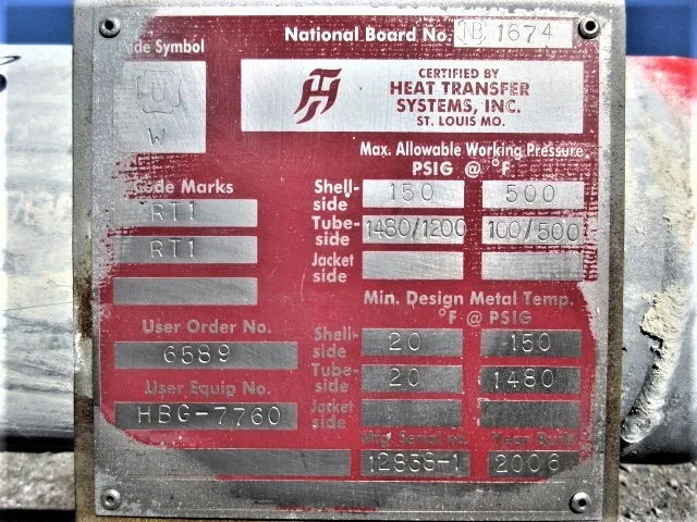 Heat Transfer Systems Shell and Tube Heat Exchanger HBG-7760 — product image 6 of 10