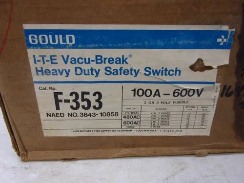 Gould I-T-E Vacu-Break Heavy Duty Safety Switch F353 — primary product image