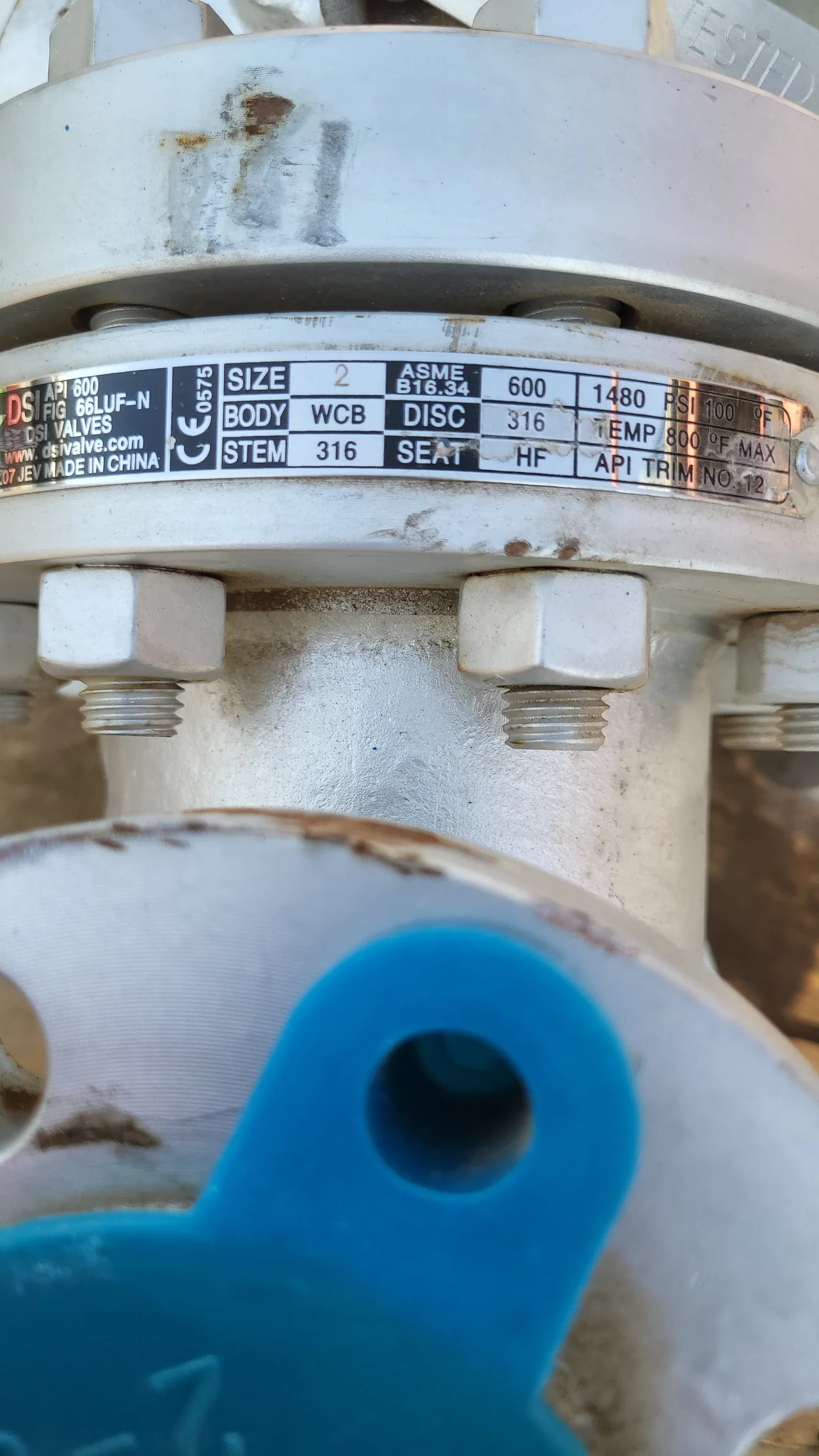 DSI Globe Valve Fig. 66LUF-N – 2" Class 600 WCB/Stainless Trim 12 — product image 2 of 3