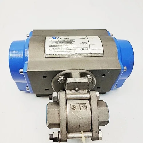 PBM SPH-34-S2/H68D 1" 316L Stainless Steel Sanitary Ball Valve with PSR-1000-8D Pneumatic Actuator — product image 2 of 8