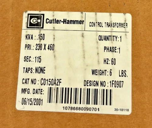 Cutler-Hammer C0150A2F Control Transformer 150 VA — primary product image