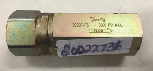 Snap-Tite Inline Check Valve 3C20F-F5, 3000 PSI, 1-1/4 Inch NPT — primary product image