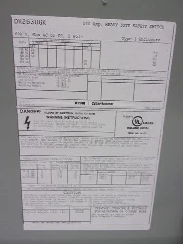 Eaton Cutler-Hammer DH263UGK Heavy Duty Safety Switch — product image 6 of 8