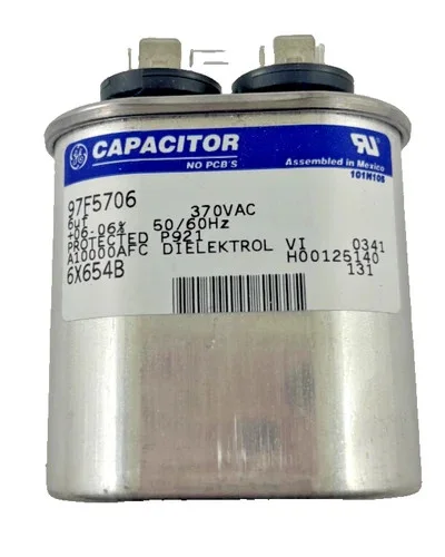 General Electric Motor Run Capacitor 97F5706 6uF 370VAC — product image 3 of 5