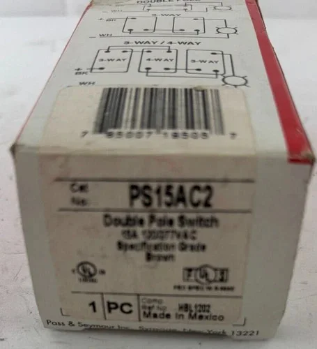 Pass & Seymour Legrand PS15AC2 Double Pole Toggle Switch, Brown — primary product image