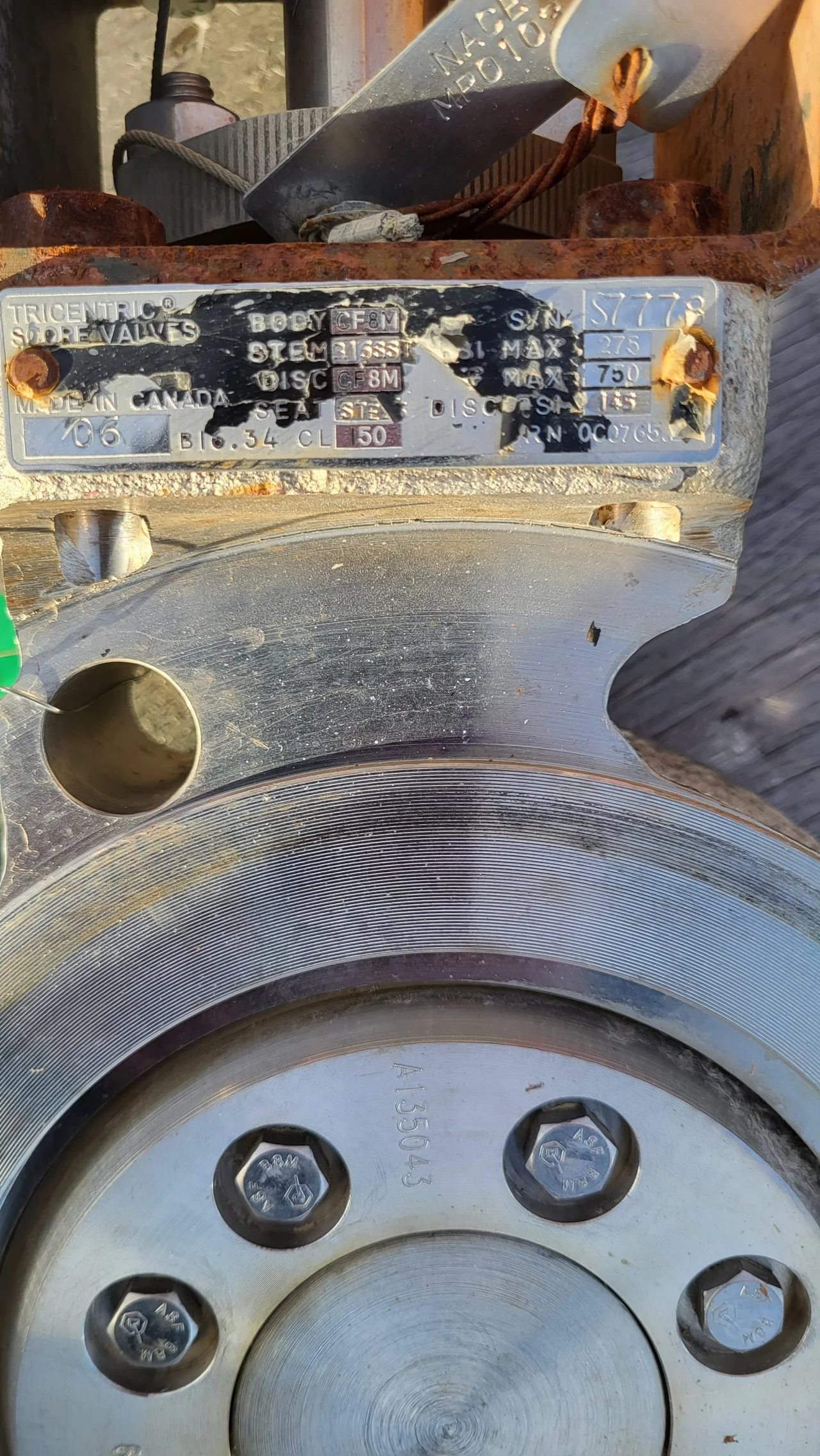 Tricentric Score Valves Class 150 6-Inch Triple Offset Butterfly Valve with Rotork Type 18 Gear Actuator — product image 2 of 4