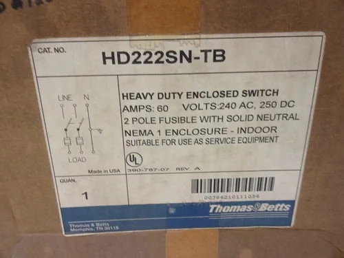 Thomas & Betts HD222SN-TB Heavy Duty Enclosed Safety Switch — primary product image