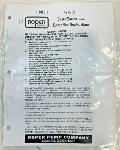 Roper Type 27 Hydraulic Gear Pump 18F3 G431561 — product image 4 of 6
