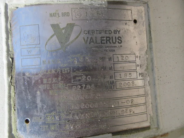 Valerus Horizontal Gas Filter Separator 24" x 7'6" — product image 11 of 12