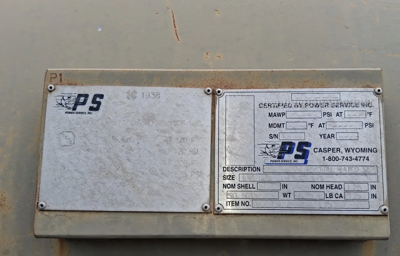 PS Power Service Fully Equipped 48x16 Separator Vessel Skid, 720 PSI MAWP — product image 2 of 7