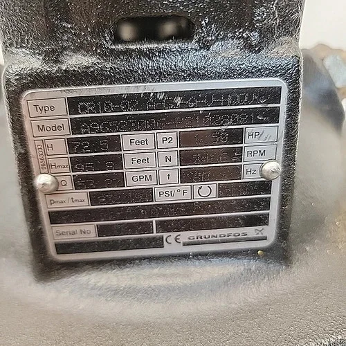 Grundfos CR10-02 A-GJ-A-V-HQQV Vertical Multistage Centrifugal Pump — product image 4 of 7