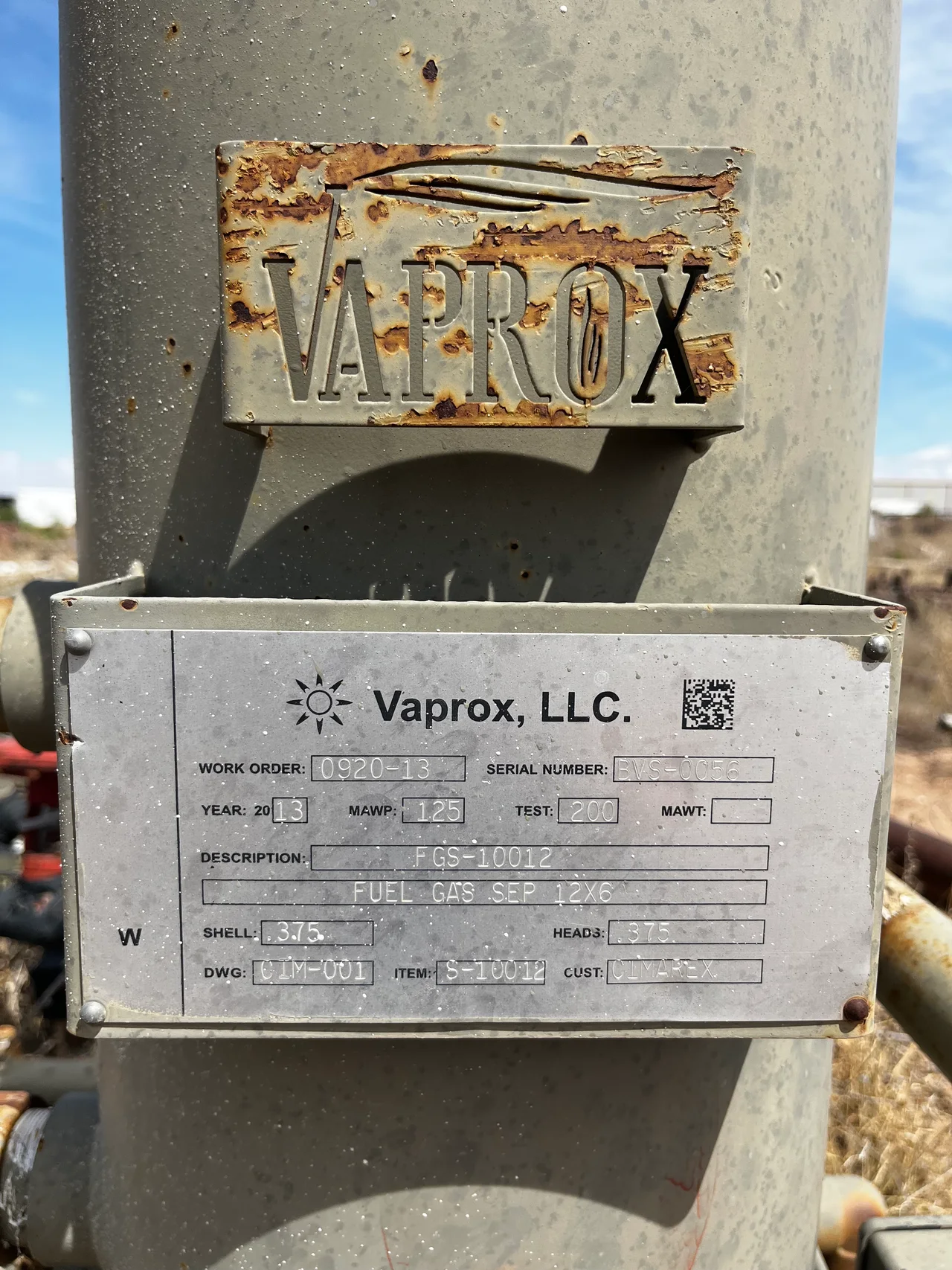 Vaprox S-10012 Fuel Gas Separator — product image 2 of 3