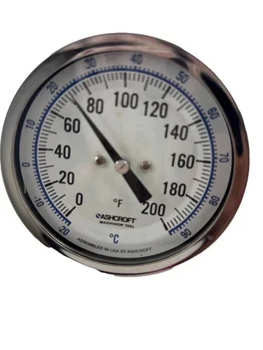 Ashcroft 3 Inch Bimetal Thermometer, 0-200°F, 2.5 Inch Stem — product image 2 of 5