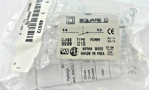 Square D 9999D10 Auxiliary Contact Kit for 8910 DPA Contactor — product image 3 of 3