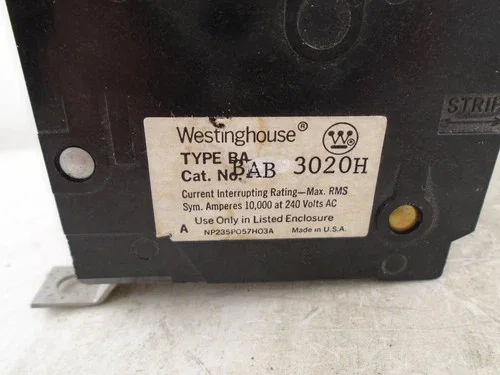 Westinghouse BAB3020H 20A 240VAC 3-Pole Circuit Breaker — product image 4 of 8