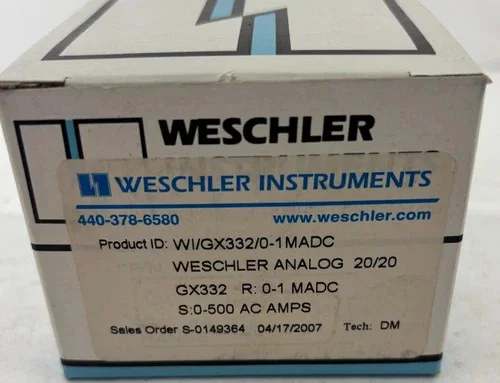 Weschler Analog Panel Meter GX332 0-500 AC Amps — primary product image