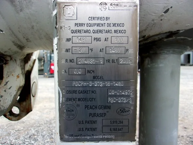PECO Peach Gemini PuraSep Coalescing Filter Housing PGCPH-3-373-16-1480 — product image 7 of 17