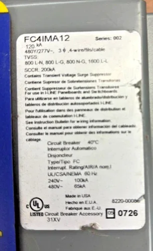 Square D SurgeLogic FC4IMA12 Surge Protective Device — product image 3 of 6