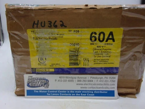 Square D HU362 Heavy Duty Safety Switch 60A 600V — primary product image