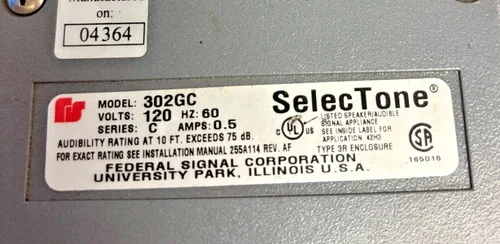 Federal Signal Selectone Amplified Speaker 302GC-120 — product image 2 of 3