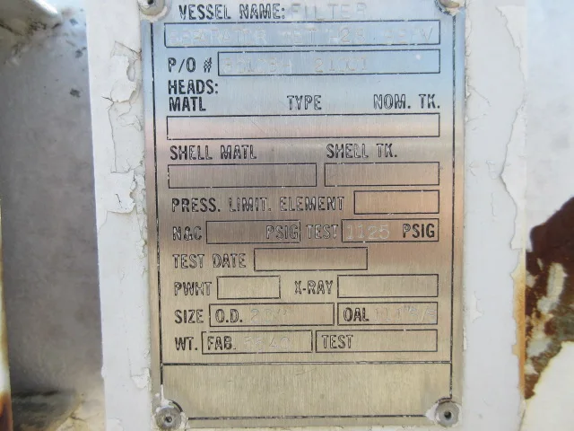 Winston Mfg Corp Filter Separator 150H-FC01, 20" x 9'3" — product image 4 of 12