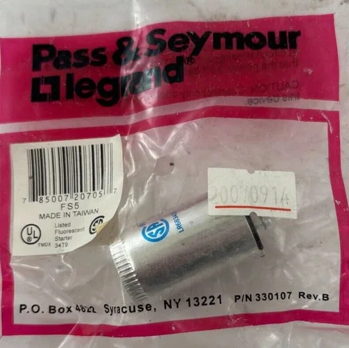 Pass & Seymour Legrand FS-5 Fluorescent Lamp Starter for 4-8W Lamps — product image 6 of 6