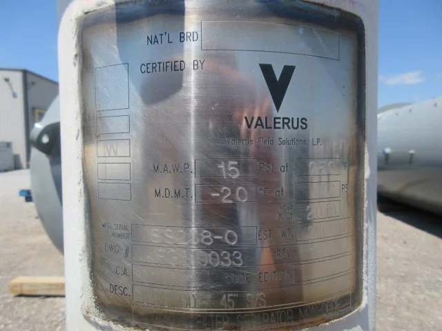 Valerus Low Pressure Filter Vessel 8-5/8 inch x 3 ft 9 in — product image 5 of 11