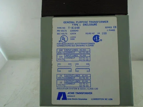 Acme Electric T-81048 Buck-Boost Transformer 100 VA — product image 7 of 12