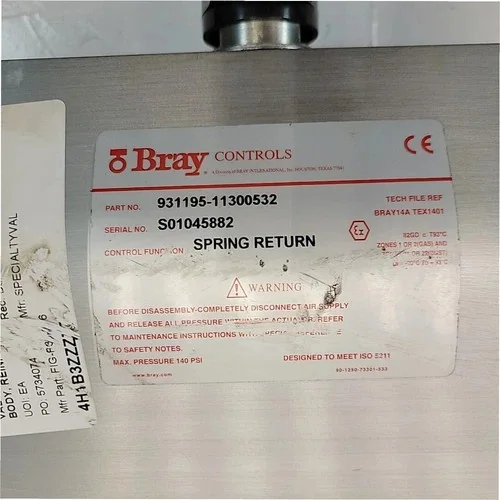Bray Controls Flow-Tek F30 2-Inch Pneumatic Ball Valve, 316 Stainless Steel — product image 10 of 10
