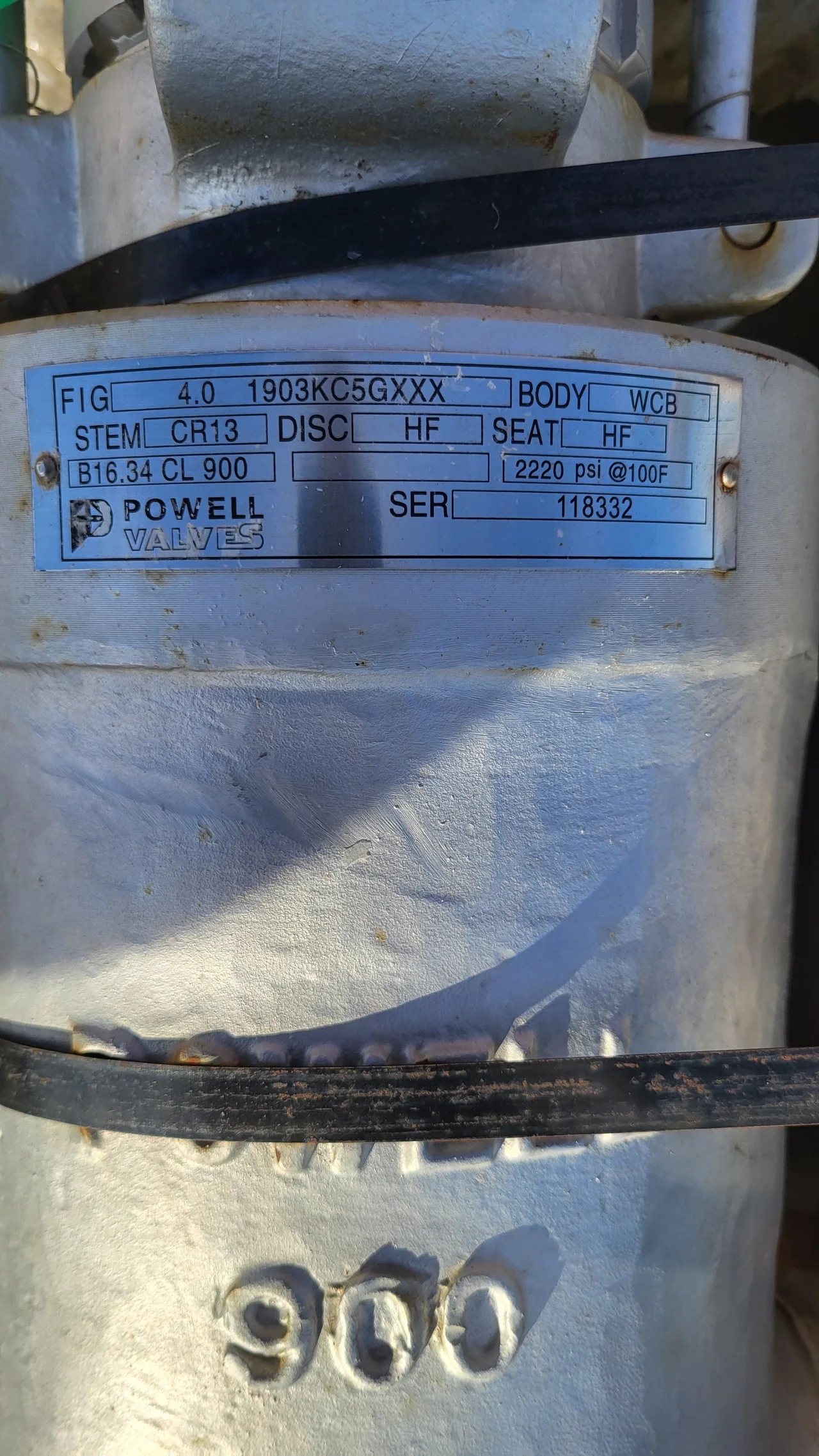 Powell Valves 4-Inch Class 900 Pressure Seal Gate Valve Fig. 1903KC5GXXXHF — product image 3 of 4