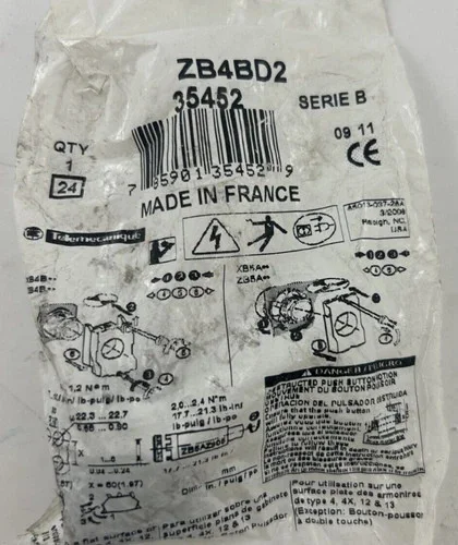 Telemecanique ZB4BD2 2 Position Black Selector Switch — primary product image