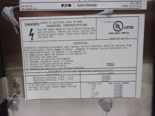 Eaton Cutler-Hammer DH361UWKN Heavy Duty Safety Switch — product image 6 of 7