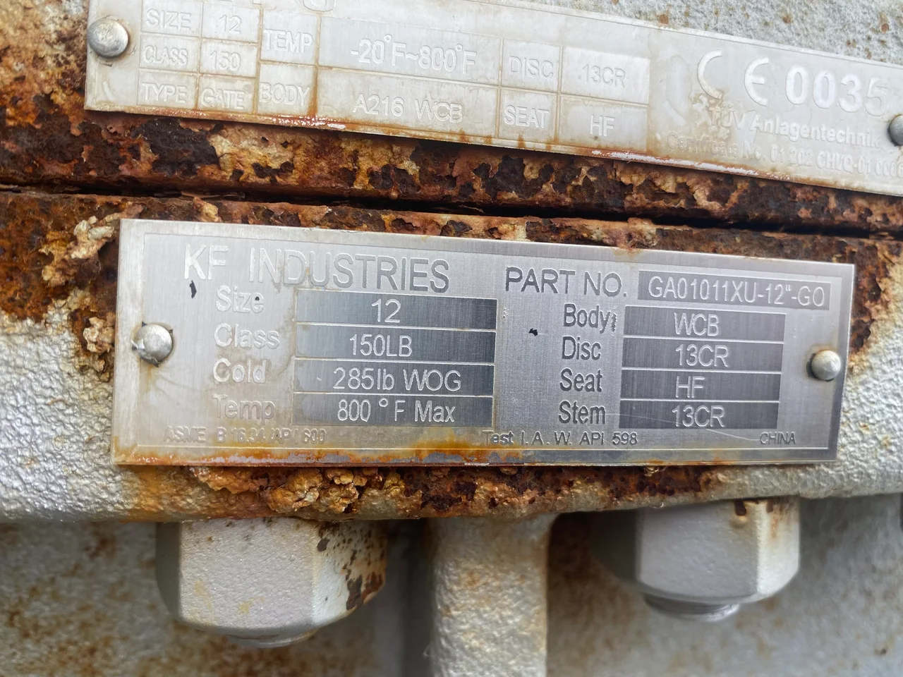 KF Industries 12-inch Class 150 Gate Valve GA01011XU-12-GO — product image 3 of 5