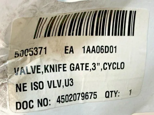 Orbinox 61-3654R 3" Knife Gate Valve — product image 5 of 6