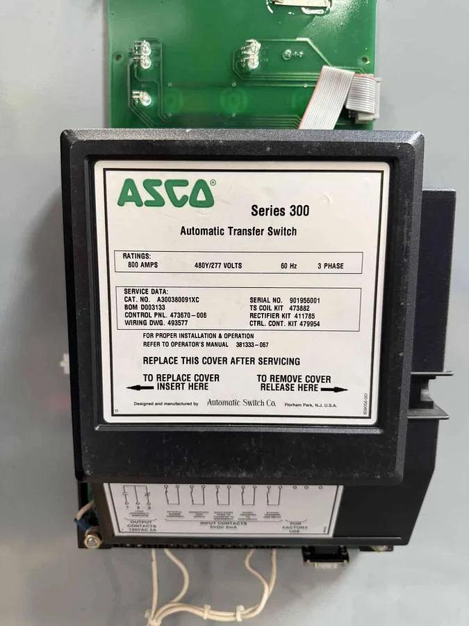 ASCO Series 300 800 Amp Automatic Transfer Switch A300380091XC — product image 6 of 6