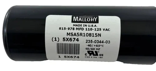 Mallory 5X674 Motor Start Capacitor 815-978 MFD 110-125 VAC — product image 3 of 4