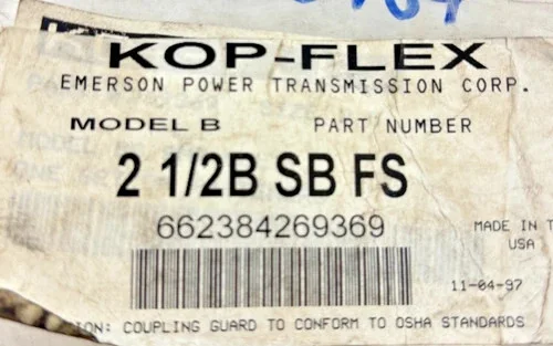 Kop-Flex 2 1/2B SB FS Fastener Set for Model B Gear Coupling — product image 2 of 4