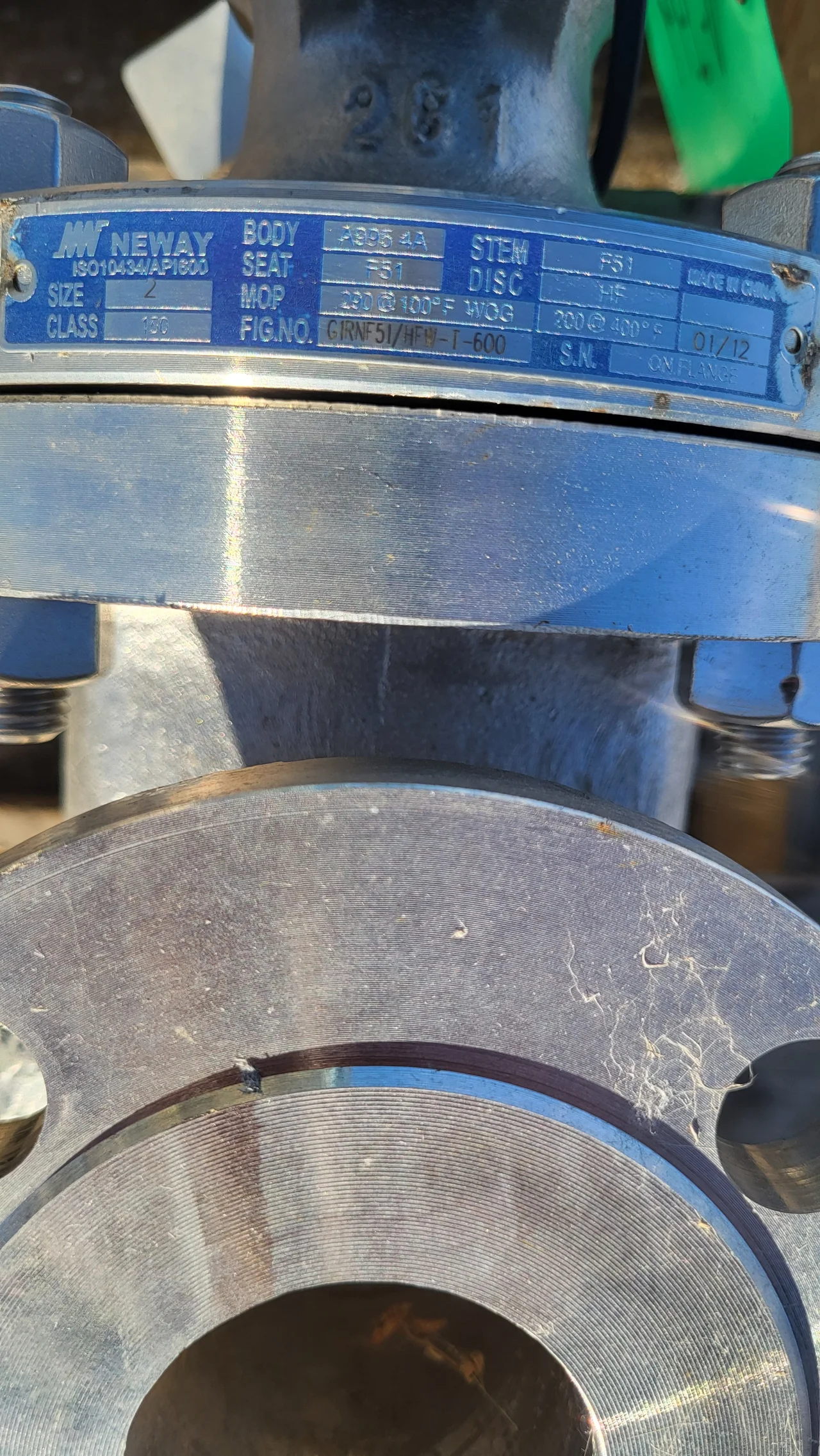 Neway 2-Inch Class 150 Stainless Steel Gate Valve Fig. No. G1RNF51/HFW-T-600 — primary product image