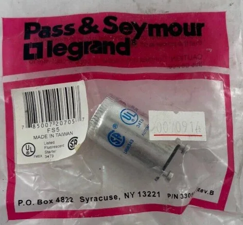 Pass & Seymour Legrand FS-5 Fluorescent Lamp Starter for 4-8W Lamps — product image 4 of 6