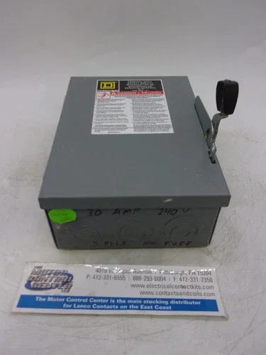 Square D DU321 General Duty Safety Switch 30A 3P Non-Fusible 240V NEMA 1 — product image 6 of 8