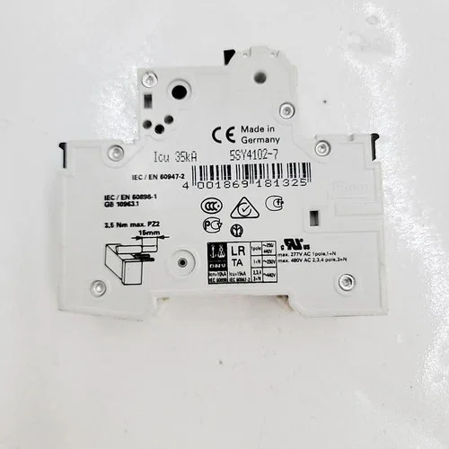 Siemens 5SY4102-7 Miniature Circuit Breaker with 5ST3010 Auxiliary Circuit Switch — product image 6 of 6