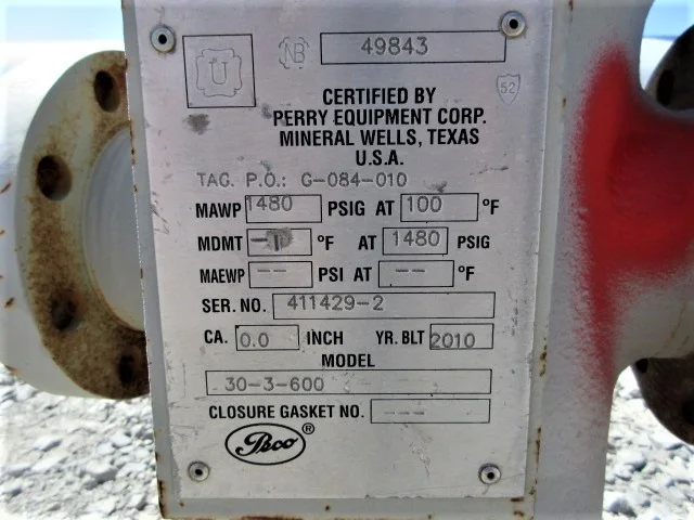 PECO Model 30-3-600 Quick Opening Closure Filter Housing — product image 8 of 14