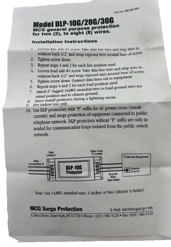 MCG Surge Protection Data Line Protector DLP-10G-25V5 — product image 6 of 6