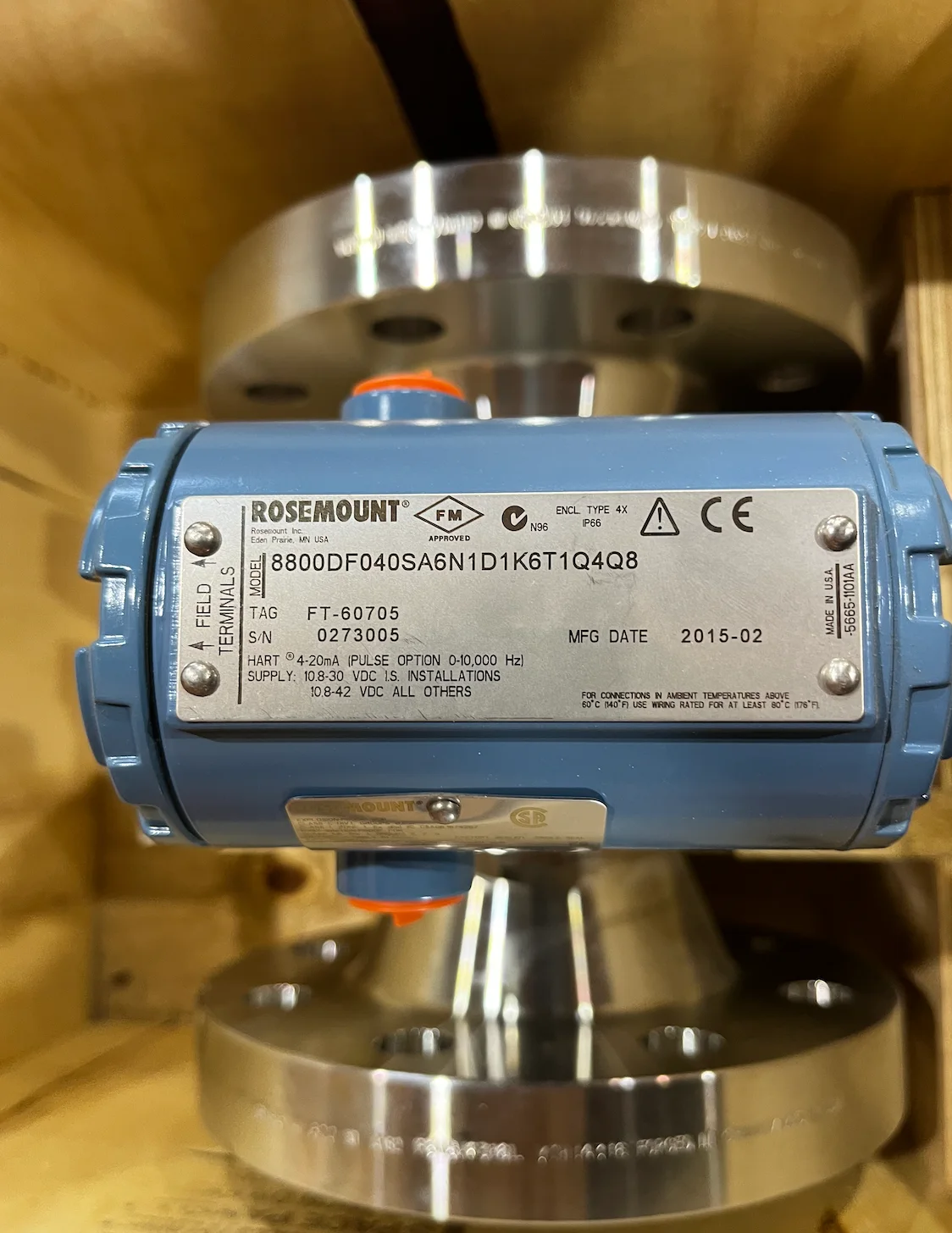 Rosemount 8800D Vortex Flowmeter 4-Inch ANSI 600 Flanged — product image 3 of 4
