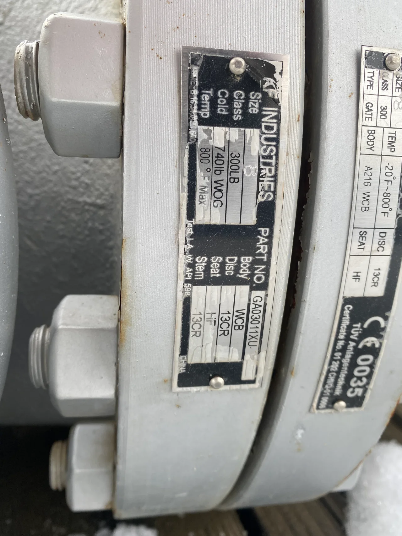 KF Industries 8 Inch Class 300 Gate Valve GAD04011UX-1 — product image 3 of 4