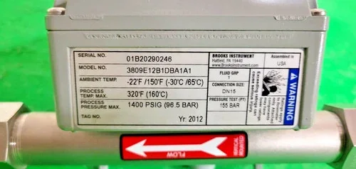 Brooks Instrument MT3809 Armored Variable Area Flow Meter 3809E12B1D4A1A1 — product image 4 of 4
