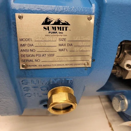 Summit Pump 2196 STO 1x1.5-6 with 5.125" Impeller 316SS — product image 6 of 12